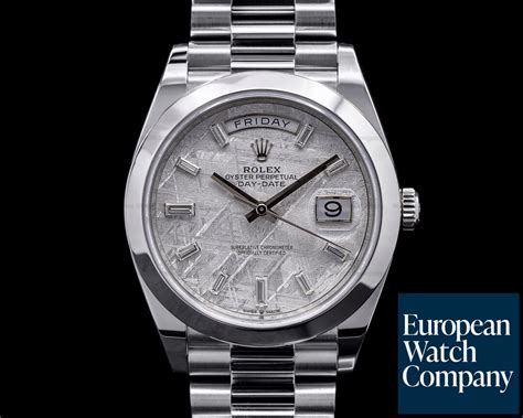 rolex day date platinum meteorite dial